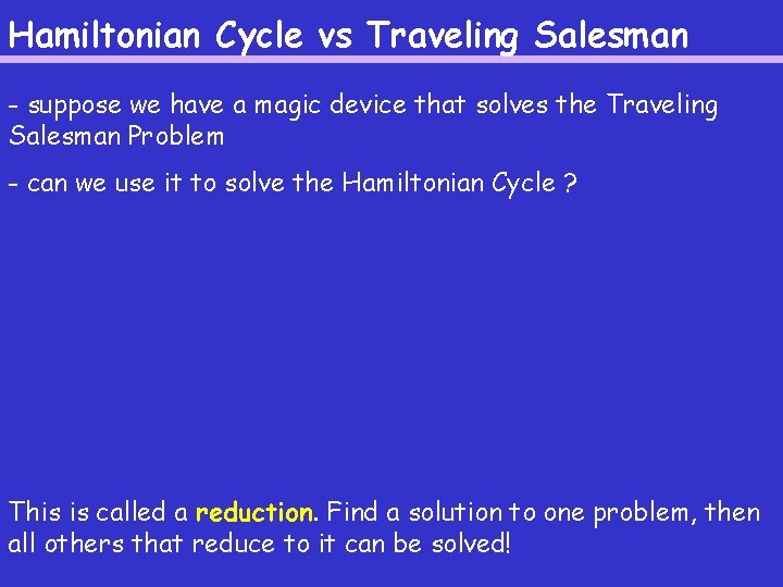 Hamiltonian Cycle vs Traveling Salesman - suppose we have a magic device that solves