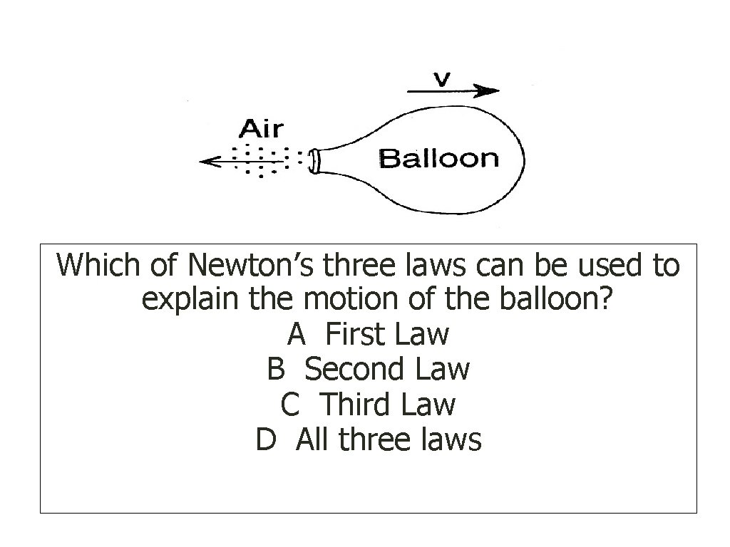 Which of Newton’s three laws can be used to explain the motion of the