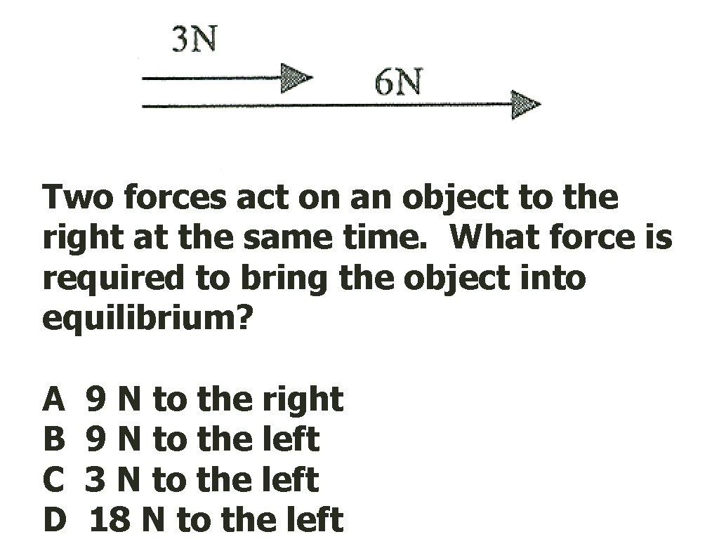 Two forces act on an object to the right at the same time. What