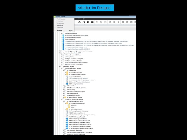 Arbeiten im Designer © docforce 2019 | Tim Parth & Peer Heineken | Am