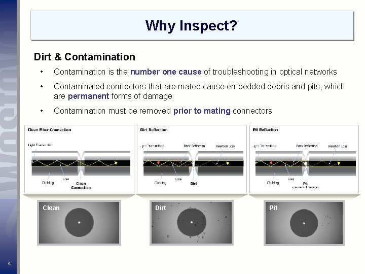 Why Inspect? Dirt & Contamination • Contamination is the number one cause of troubleshooting