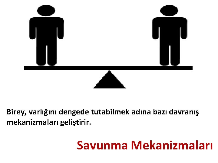 Birey, varlığını dengede tutabilmek adına bazı davranış mekanizmaları geliştirir. Savunma Mekanizmaları 