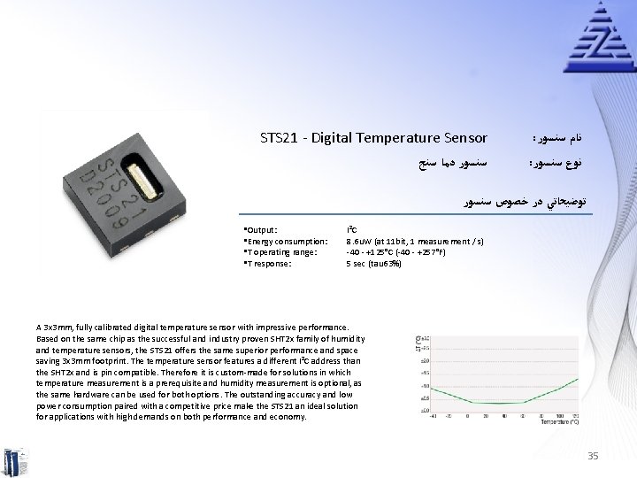STS 21 - Digital Temperature Sensor ﺳﻨﺴﻮﺭ ﺩﻣﺎ ﺳﻨﺞ : ﻧﺎﻡ ﺳﻨﺴﻮﺭ : ﻧﻮﻉ