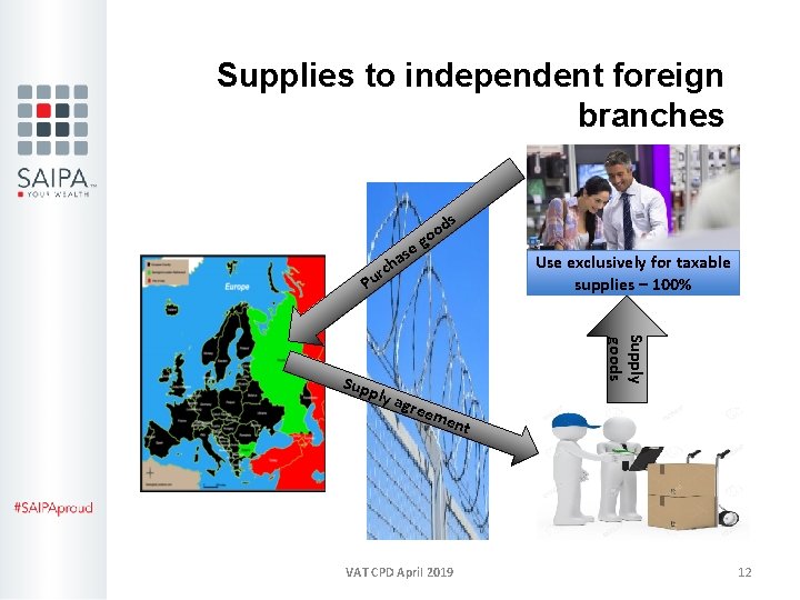Supplies to independent foreign branches s se ha d oo g Use exclusively for