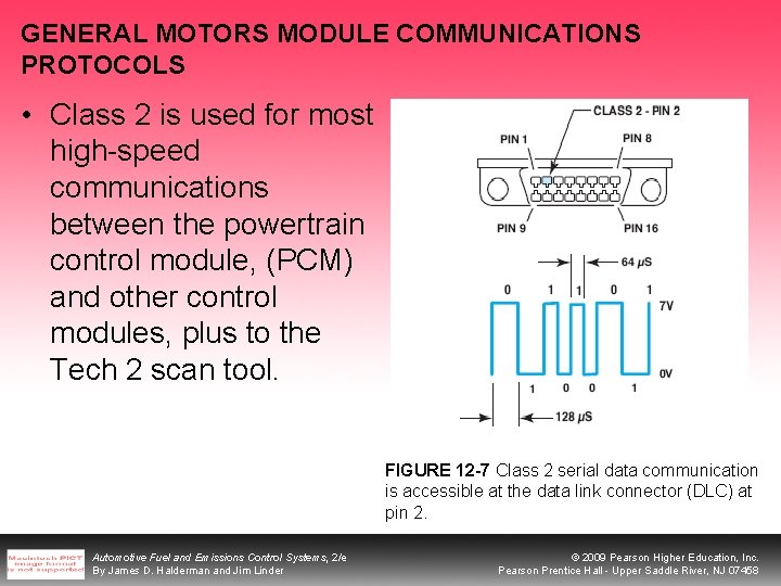 GENERAL MOTORS MODULE COMMUNICATIONS PROTOCOLS • Class 2 is used for most high-speed communications