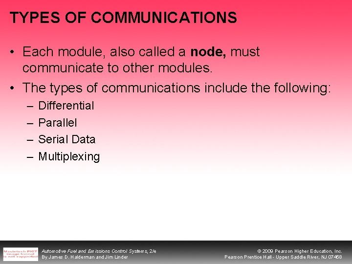 TYPES OF COMMUNICATIONS • Each module, also called a node, must communicate to other