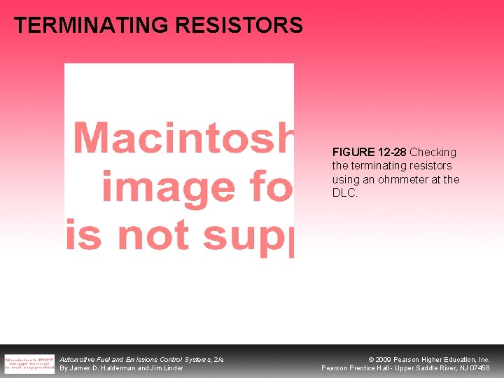 TERMINATING RESISTORS FIGURE 12 -28 Checking the terminating resistors using an ohmmeter at the