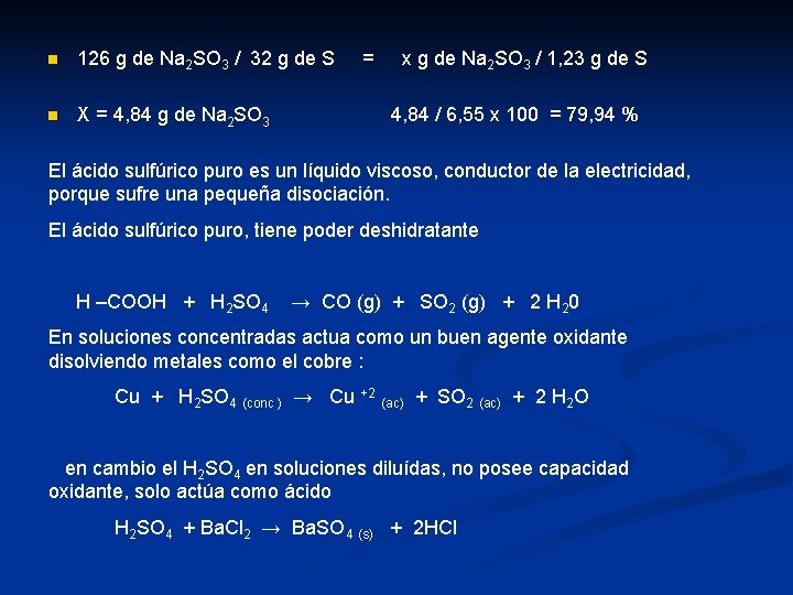 n 126 g de Na 2 SO 3 / 32 g de S n