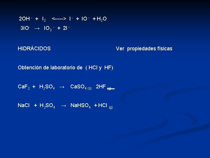 2 OH - + I 2 <-----> I - + IO - + H