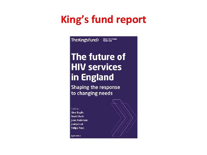 King’s fund report 