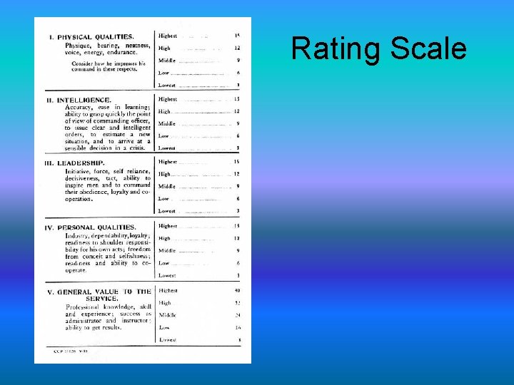 Rating Scale 