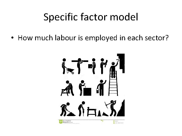 Specific factor model • How much labour is employed in each sector? 
