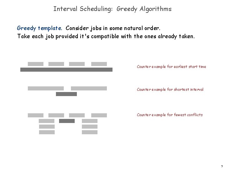 Interval Scheduling: Greedy Algorithms Greedy template. Consider jobs in some natural order. Take each