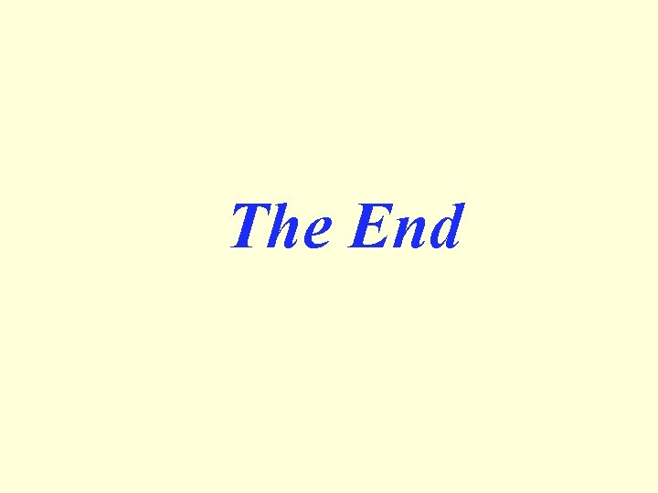 The End 