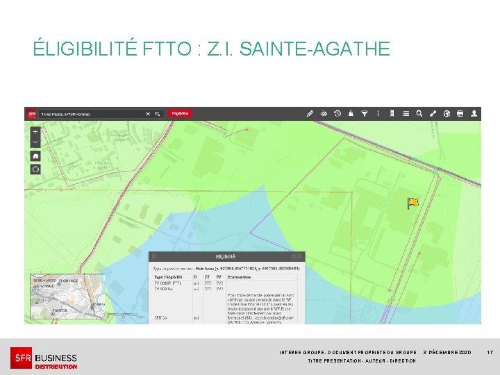 ÉLIGIBILITÉ FTTO : Z. I. SAINTE-AGATHE INTERNE GROUPE - DOCUMENT PROPRIÉTÉ DU GROUPE TITRE