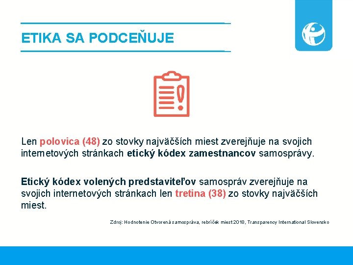 ETIKA SA PODCEŇUJE Len polovica (48) zo stovky najväčších miest zverejňuje na svojich internetových