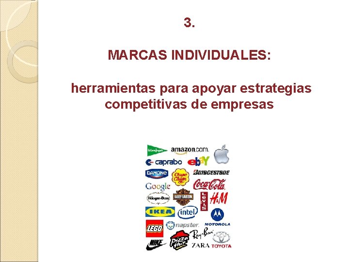 3. MARCAS INDIVIDUALES: herramientas para apoyar estrategias competitivas de empresas 