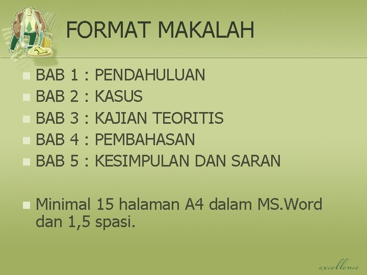 FORMAT MAKALAH BAB n BAB n n 1 2 3 4 5 : :