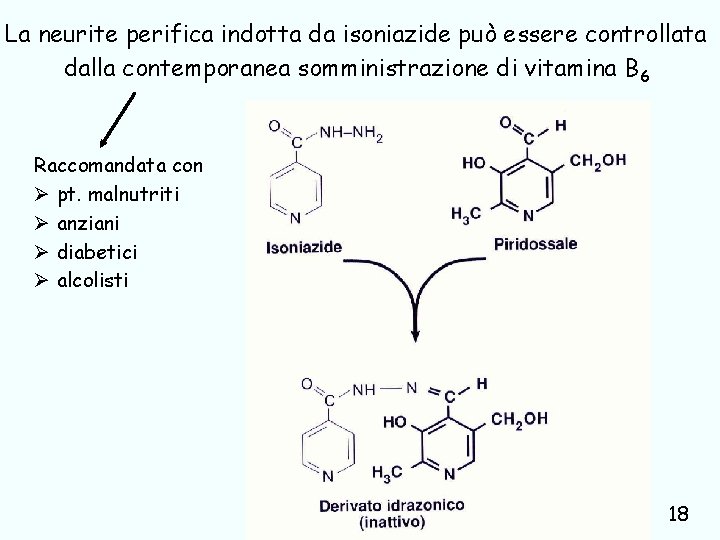 La neurite perifica indotta da isoniazide può essere controllata dalla contemporanea somministrazione di vitamina