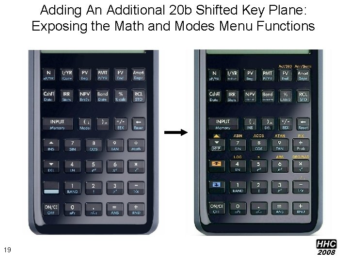 Adding An Additional 20 b Shifted Key Plane: Exposing the Math and Modes Menu