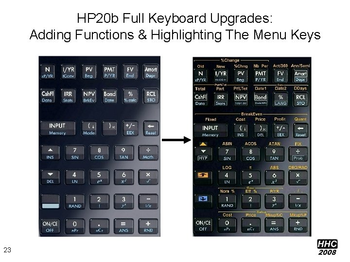 HP 20 b Full Keyboard Upgrades: Adding Functions & Highlighting The Menu Keys 23
