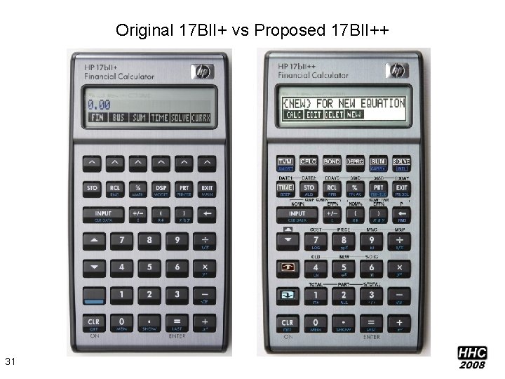 Original 17 BII+ vs Proposed 17 BII++ 31 