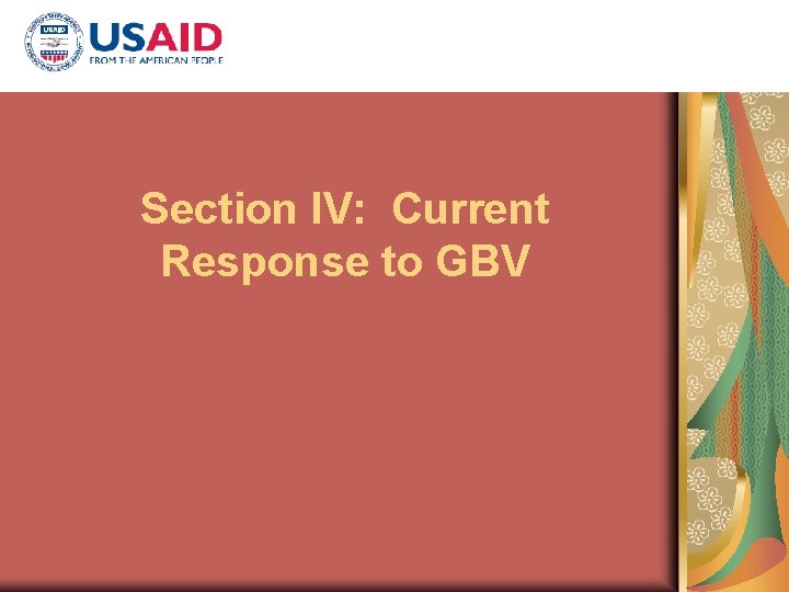 Section IV: Current Response to GBV 