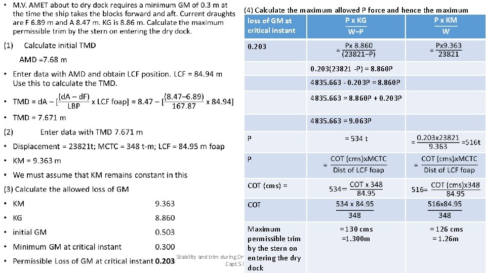  • (4) Calculate the maximum allowed P force and hence the maximum initial