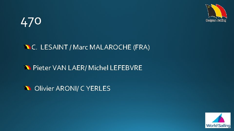 470 C. LESAINT / Marc MALAROCHE (FRA) Pieter VAN LAER/ Michel LEFEBVRE Olivier ARONI/