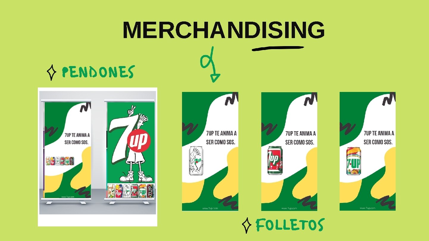 MERCHANDISING PENDONES FOLLETOS 
