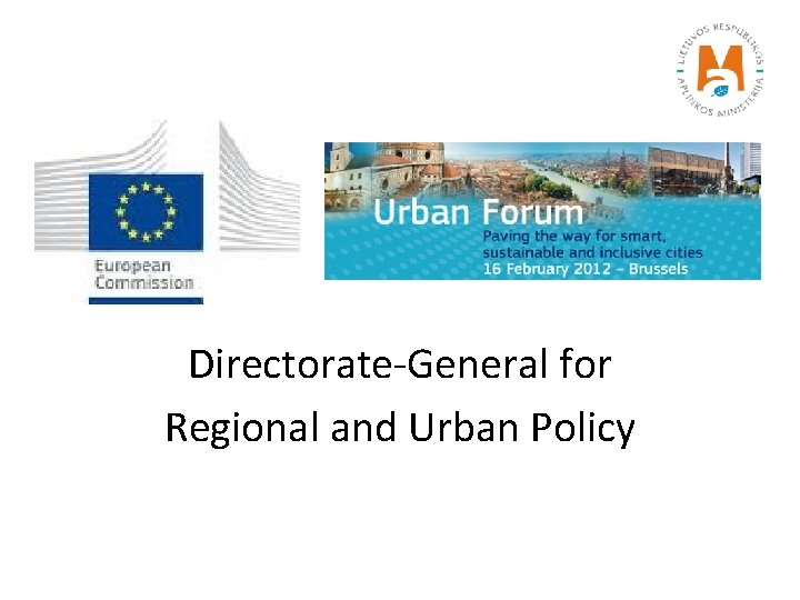Directorate-General for Regional and Urban Policy 