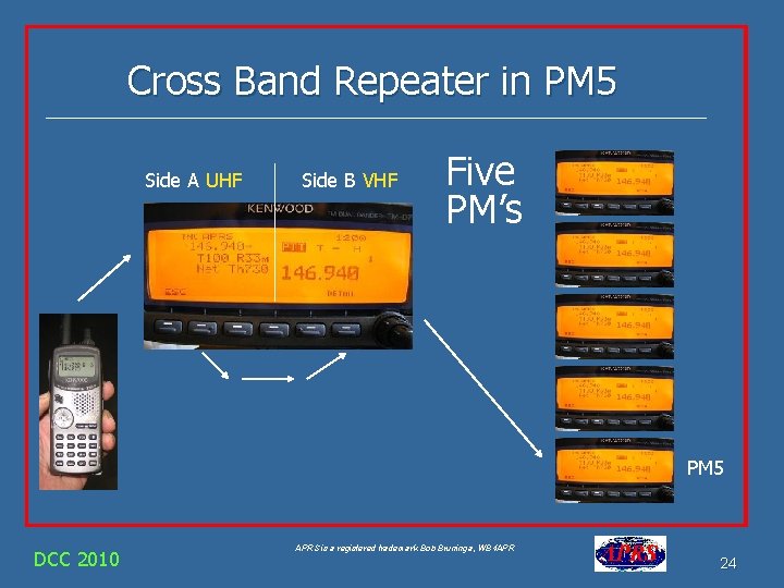 Cross Band Repeater in PM 5 Side A UHF Side B VHF Five PM’s