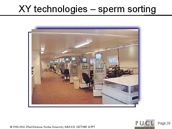 XY technologies – sperm sorting © 1988 -2016 J. Paul Robinson, Purdue University BMS