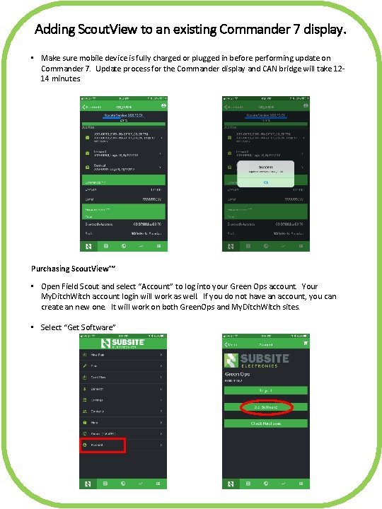 Adding Scout. View to an existing Commander 7 display. • Make sure mobile device