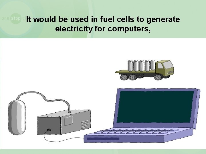 It would be used in fuel cells to generate electricity for computers, 