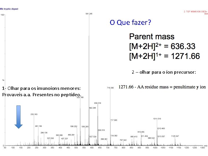 O Que fazer? 2 – olhar para o íon precursor: 1 - Olhar para