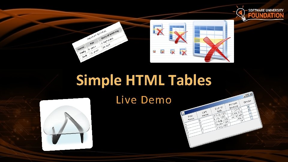 Simple HTML Tables Live Demo 