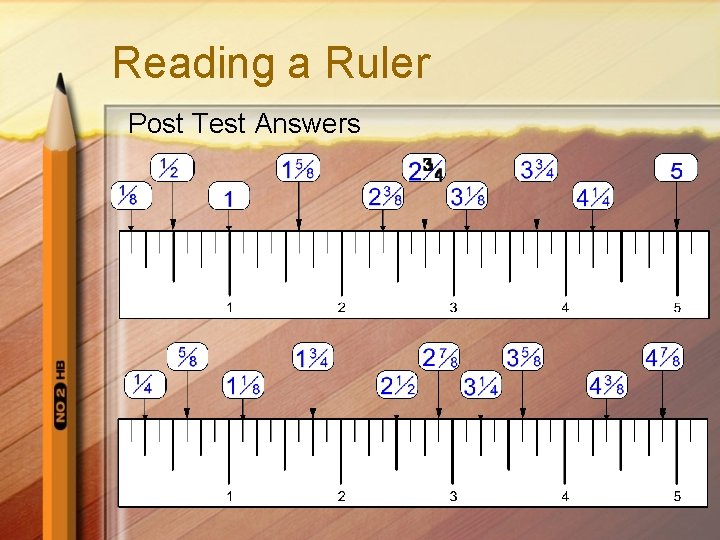 Reading a Ruler Post Test Answers 