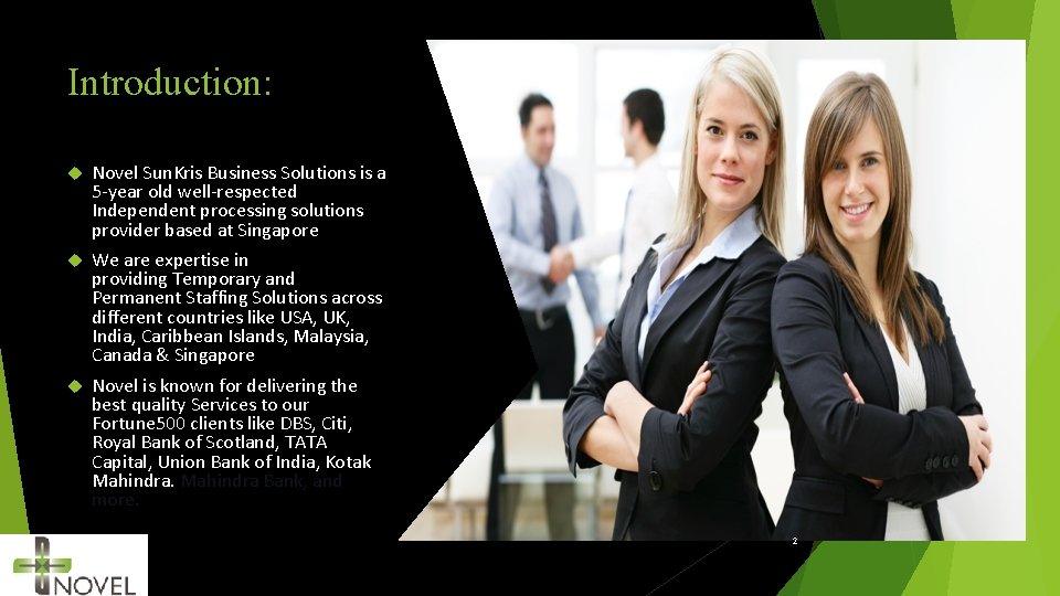 Introduction: Novel Sun. Kris Business Solutions is a 5 -year old well-respected Independent processing
