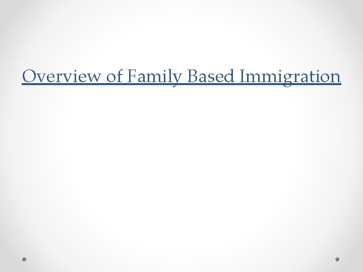 Overview of Family Based Immigration 