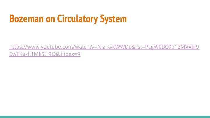 Bozeman on Circulatory System https: //www. youtube. com/watch? v=NJz. JKvk. WWDc&list=PLg. W 0 BC