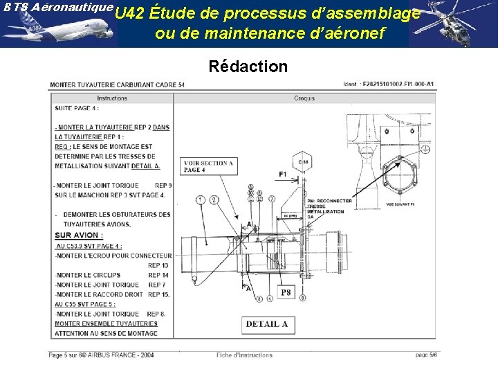 BTS Aéronautique U 42 Étude de processus d’assemblage ou de maintenance d’aéronef Rédaction 