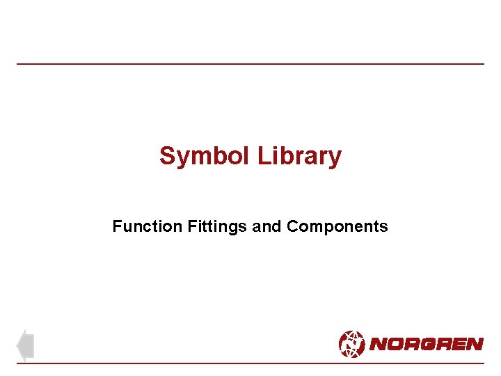 Symbol Library Function Fittings and Components 