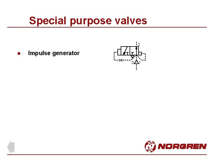 Special purpose valves 2 l Impulse generator 3 1 Special purpose valves 2 l Impulse generator 3 1