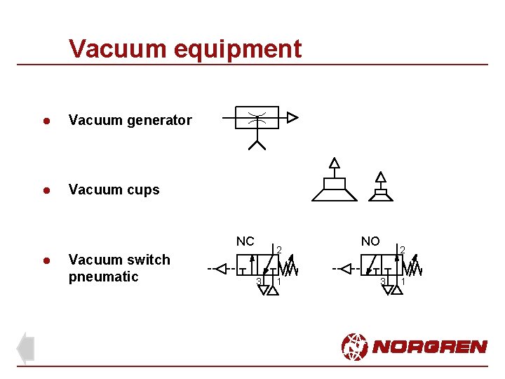 Vacuum equipment l Vacuum generator l Vacuum cups NC l Vacuum switch pneumatic 2 Vacuum equipment l Vacuum generator l Vacuum cups NC l Vacuum switch pneumatic 2