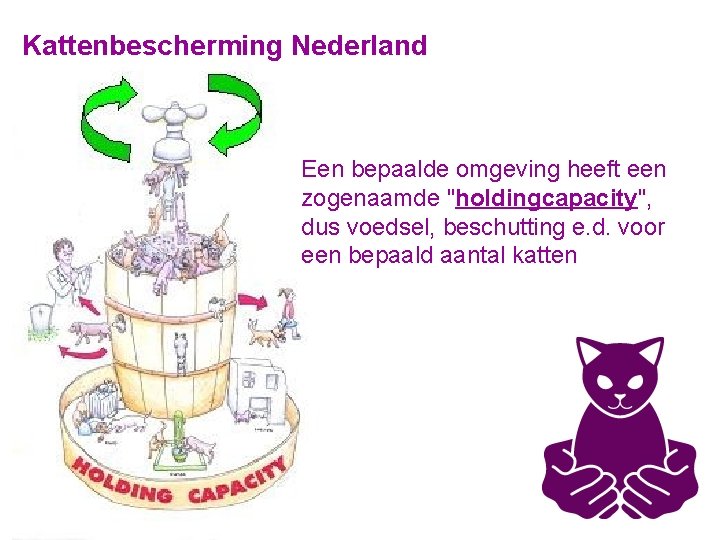 Kattenbescherming Nederland Een bepaalde omgeving heeft een zogenaamde "holdingcapacity", dus voedsel, beschutting e. d.