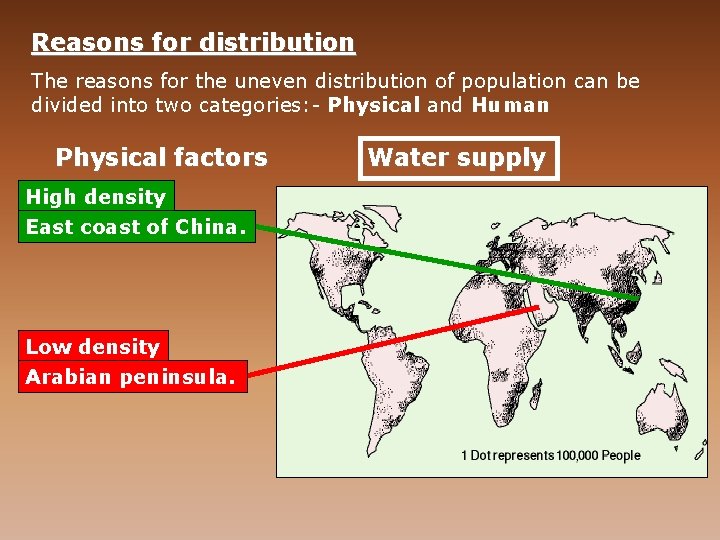 Reasons for distribution reasons for the uneven distribution of population can be The divided