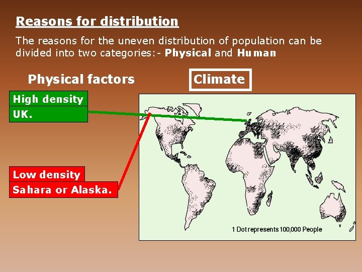 Reasons for distribution reasons for the uneven distribution of population can be The divided