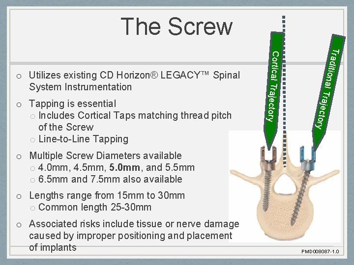 The Screw Tradit ion a l T r ajec tory o Tapping is essential