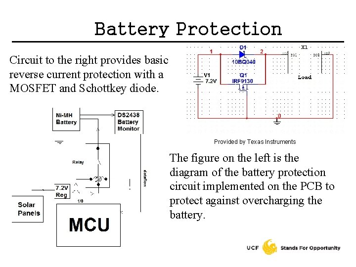 Battery Protection Circuit to the right provides basic reverse current protection with a MOSFET